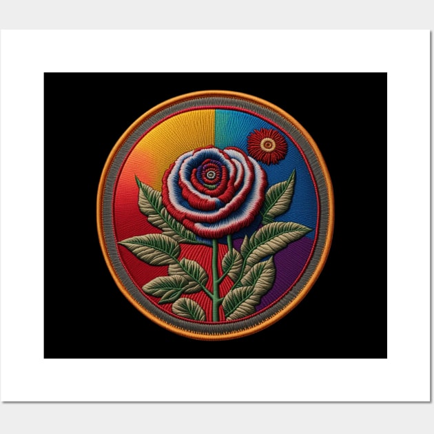 Dead-inspired Rose Embroidered Patch Wall Art by Xie